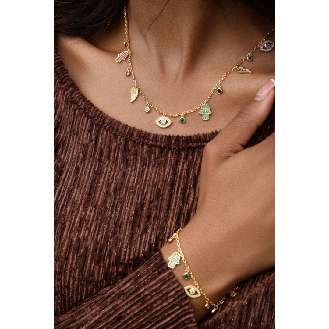 Gold Bohemian Charm Necklace