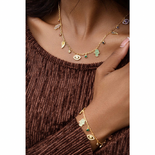 Gold Bohemian Charm Bracelet