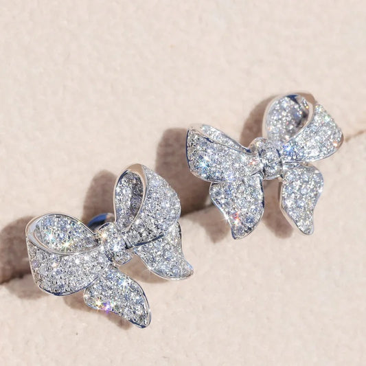 Pave Bow Earring