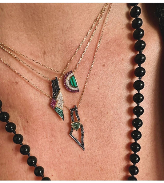 Sunset Pave Palestine Necklace (925)