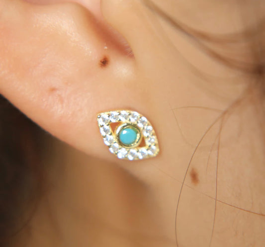 Golden Gleam Evil Eye Earring