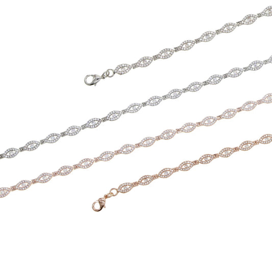 Silver Pave Glam Evil Eye Necklace