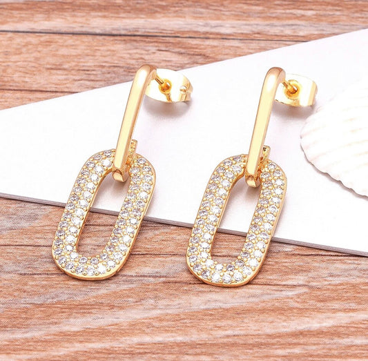 Gold Venice Pave Drop