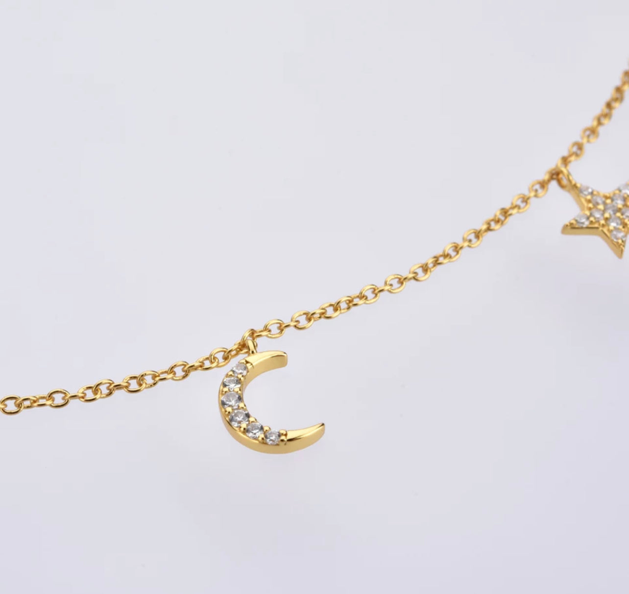 Gold Galactical Embrace Charm Necklace
