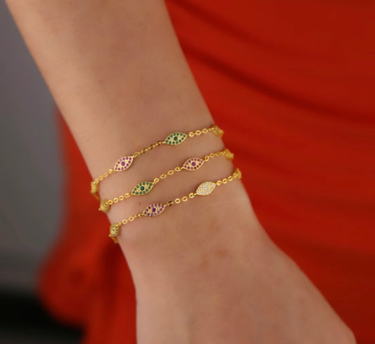 Rainbow Evil Eye Bracelet