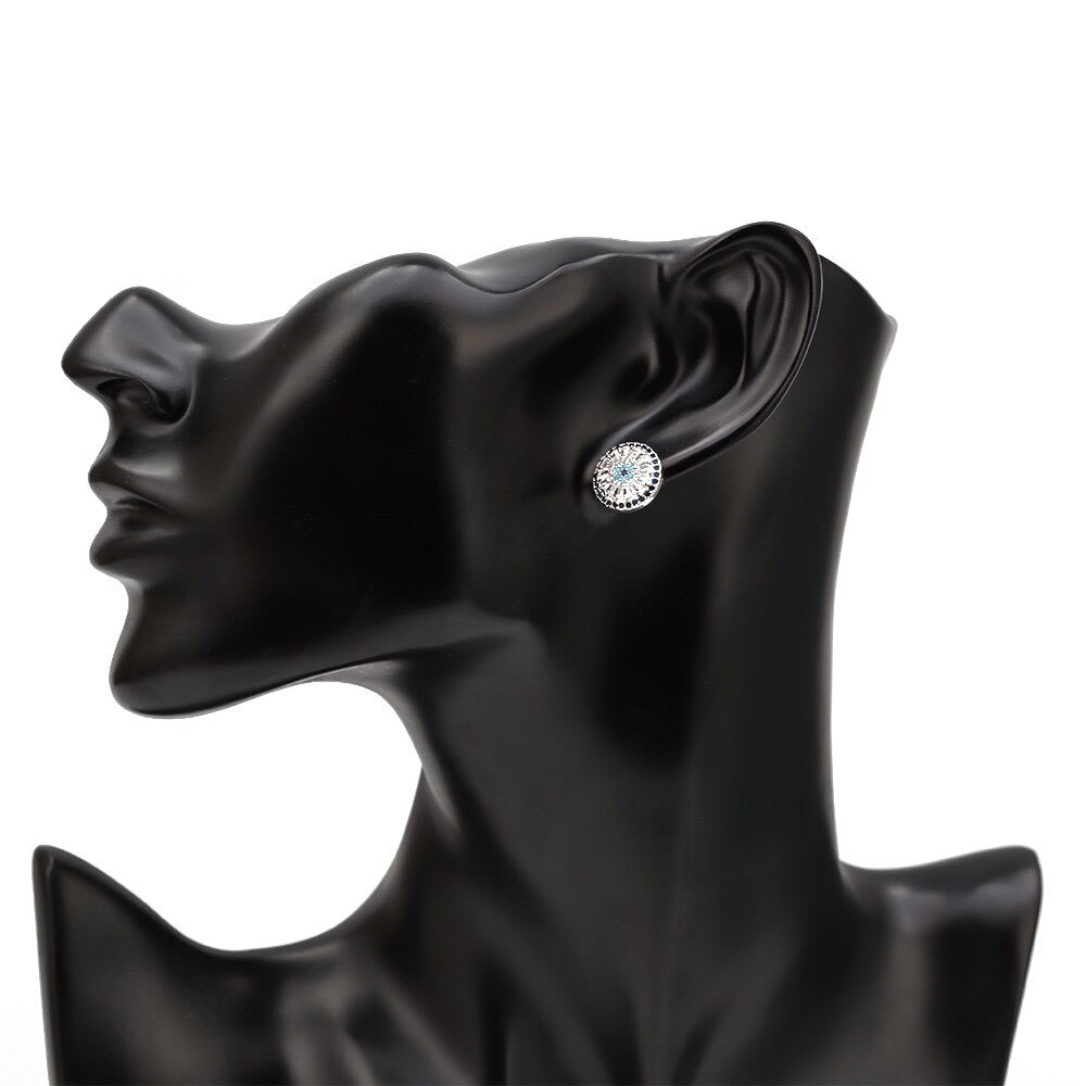 Silver Starlight Evil Eye Stud