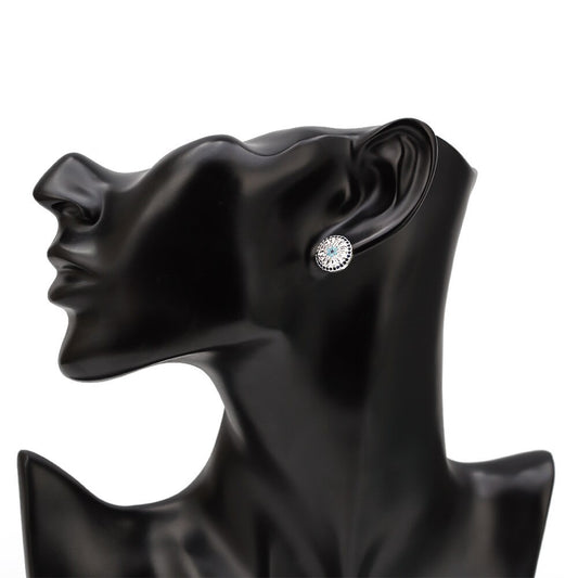 Silver Starlight Evil Eye Stud