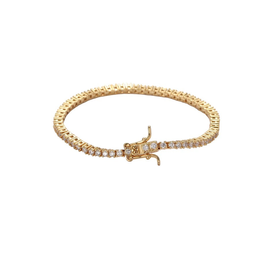Girls 2mm Gold Tennis Bracelet