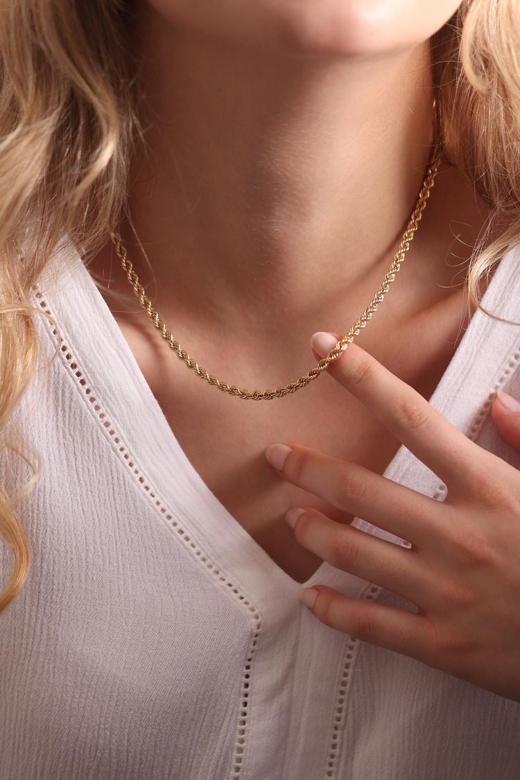 4mm Gold Rope Necklace (45cm)