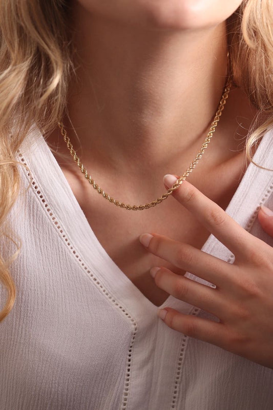 4mm Gold Rope Necklace (45cm)