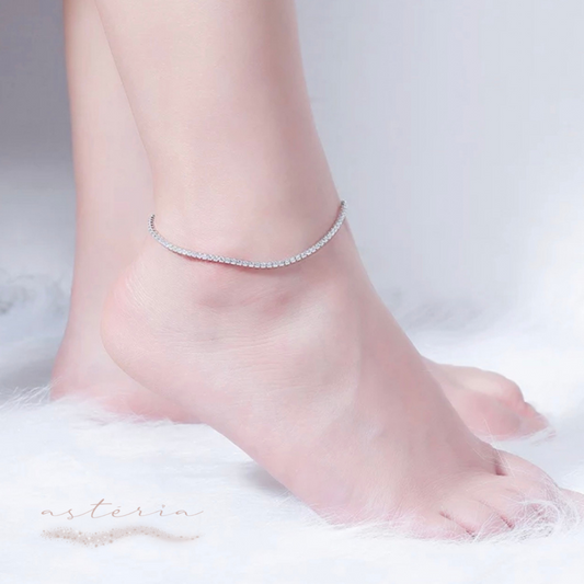 Silver Celestial Tennis Anklet