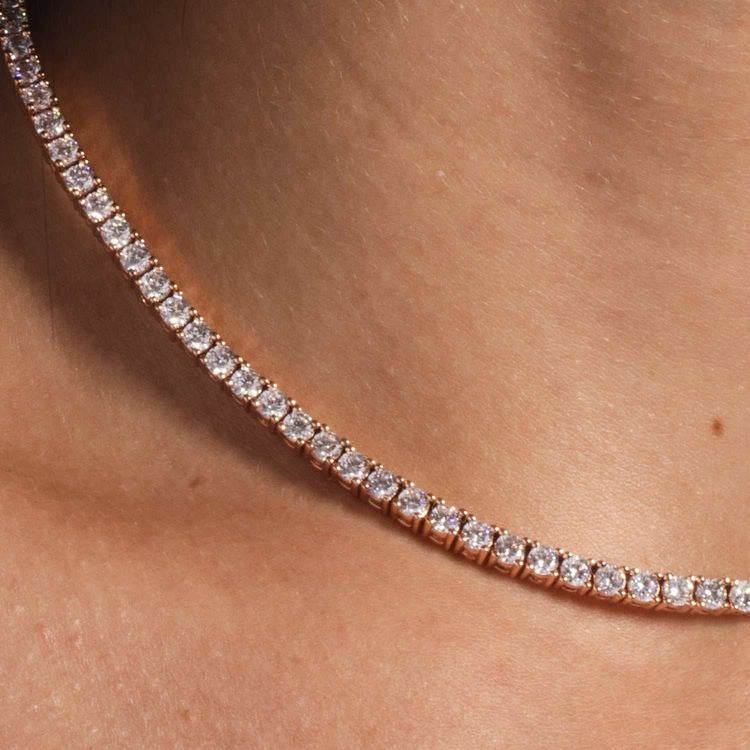 Gold Invisilink Tennis Necklace (3mm)