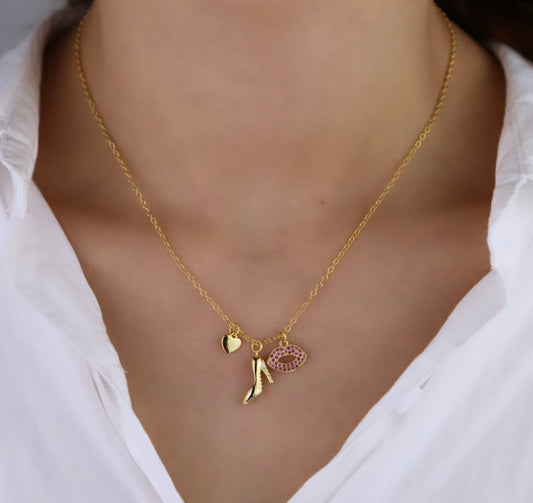 High Heels & Kisses Necklace