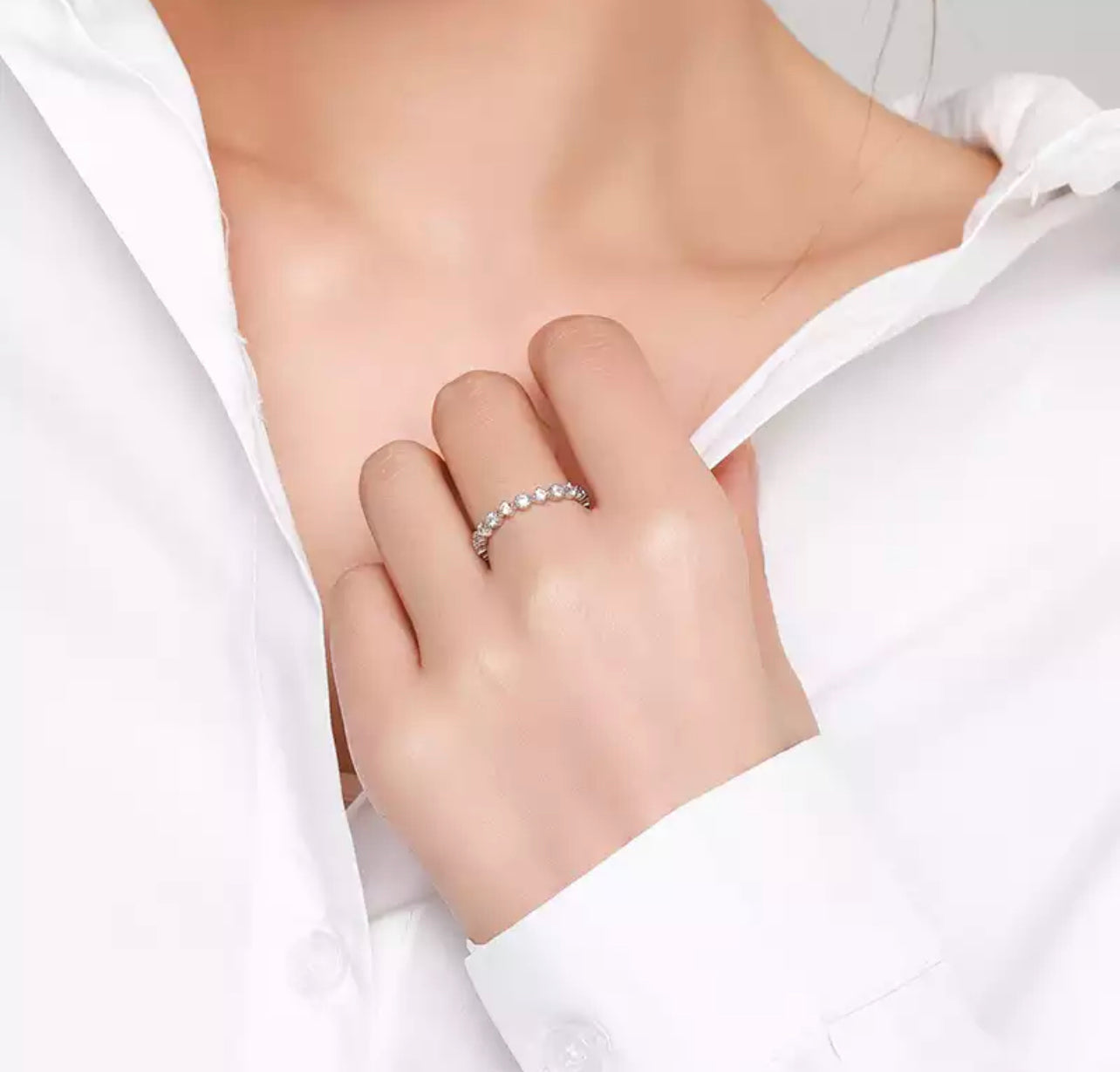 Silver Bauble Eternity Stack Ring