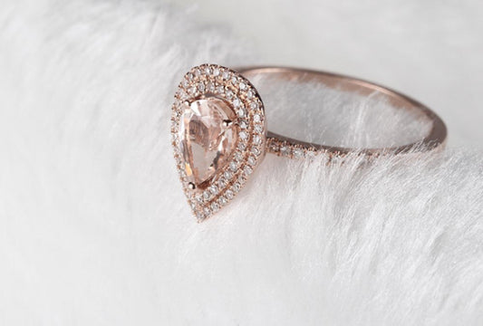 10k Astarah Morganite & Diamond Ring