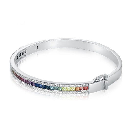 Gradient Corundum Princess Cut Bangle