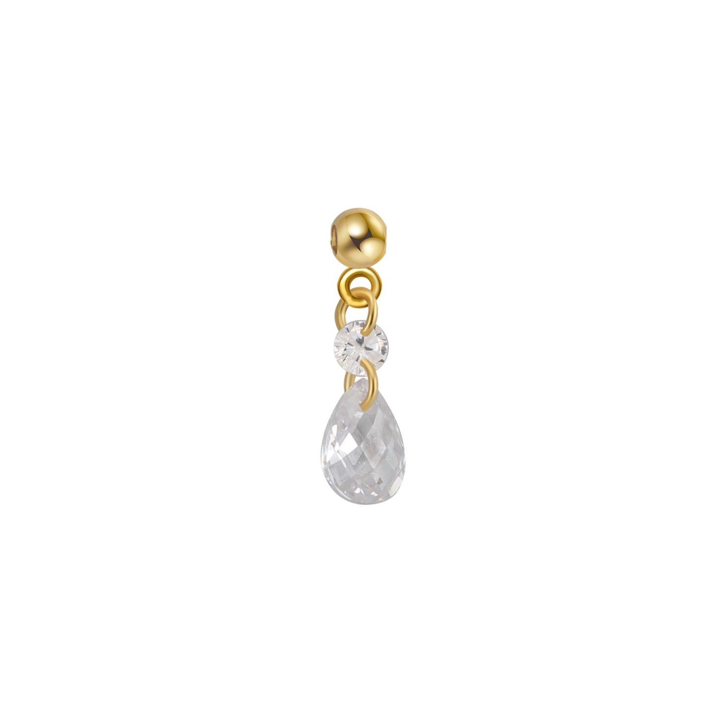 Elite Series Gold Double Sparkle Pear & Brilliant Charm (925, Vermeil)