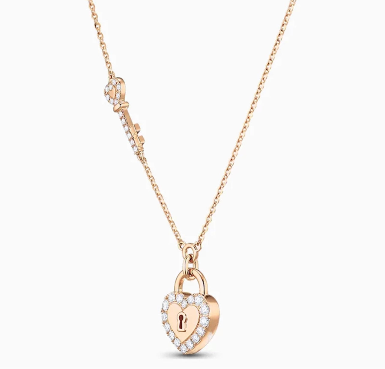 Rose Padlock Necklace (Mix Metal)