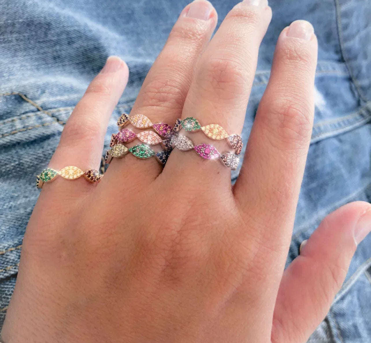 Eternal Rainbow Evil Eye Ring