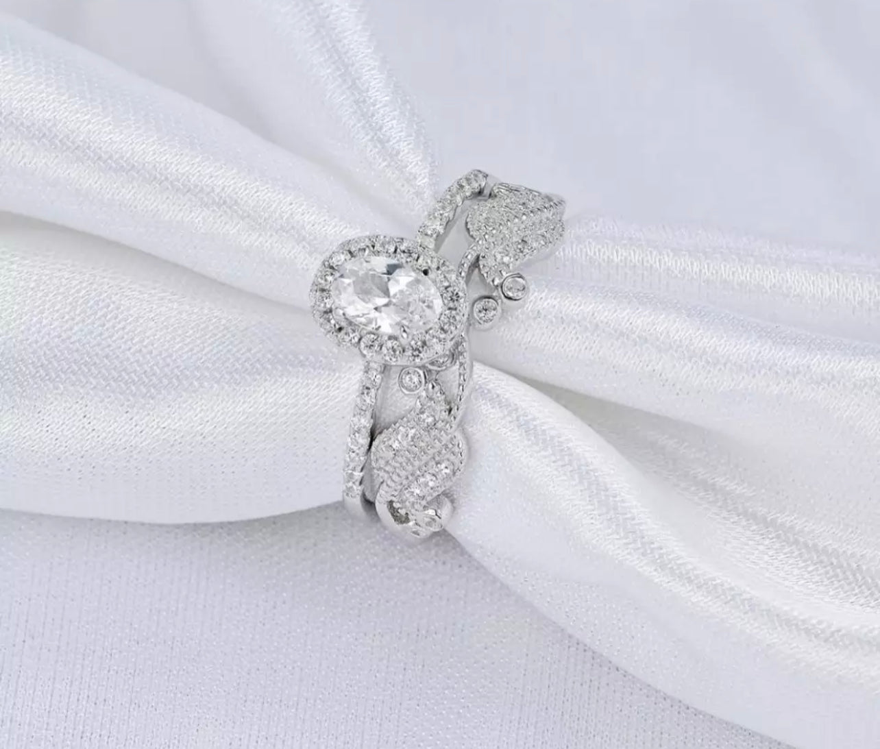 Oval Filigree Ring Set