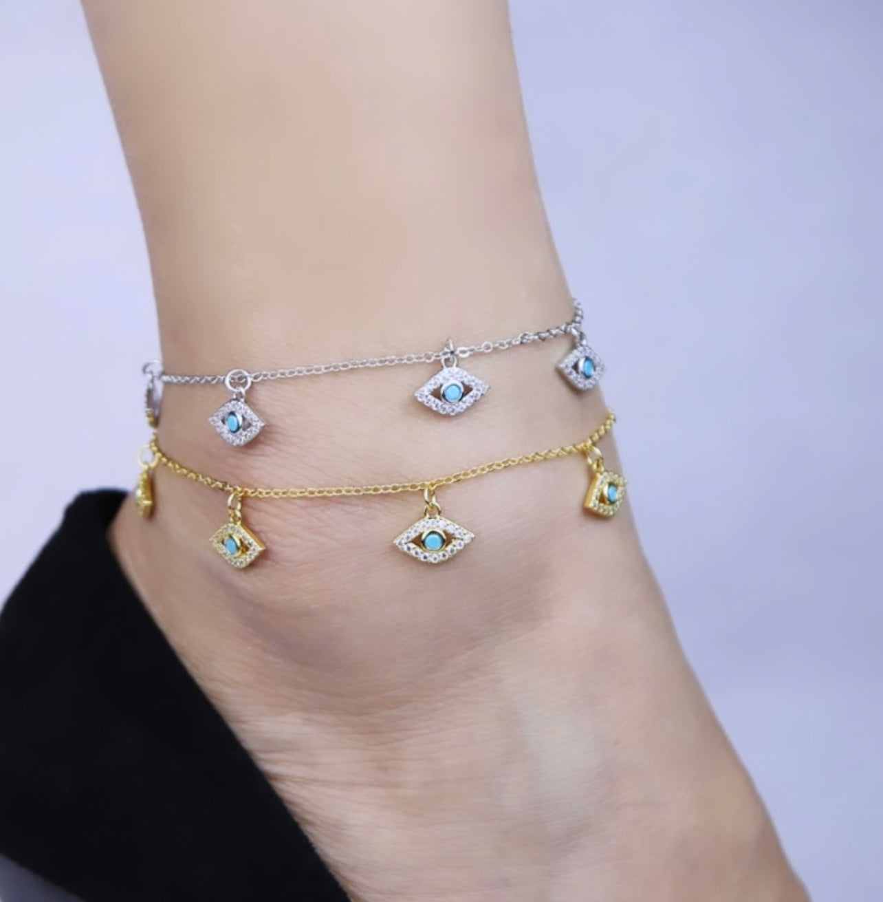 Silver Salisiah Evil Eye Anklet