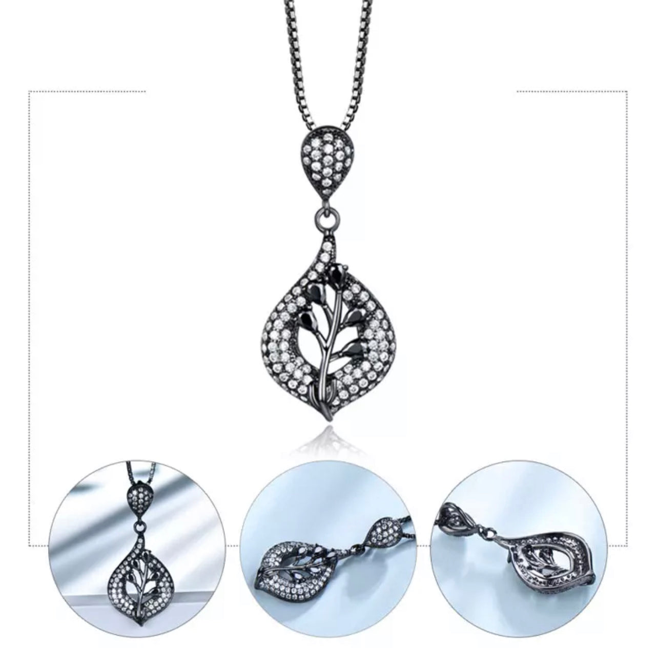 Obsidian Leaf Necklace