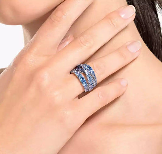 Blue Candy Wrapover Princess Ring