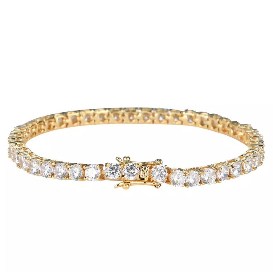 Girls 3mm Brilliant Tennis Bracelet (Gold & Silver)
