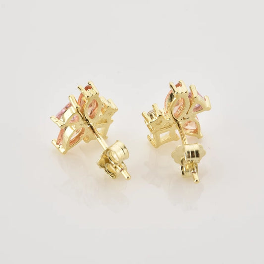 Champagne Flower Stud (925, Vermeil)