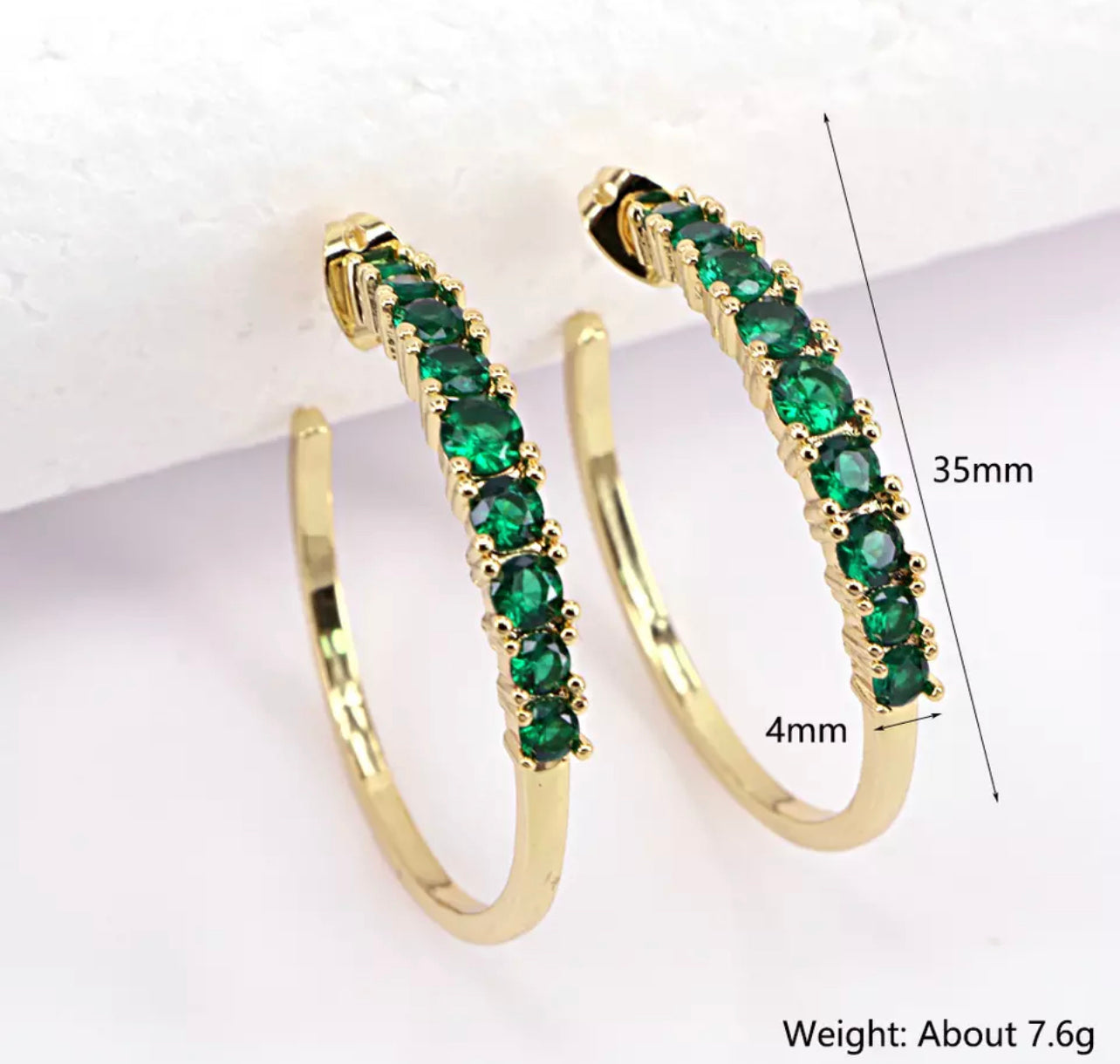 Emerald Gold Hoop