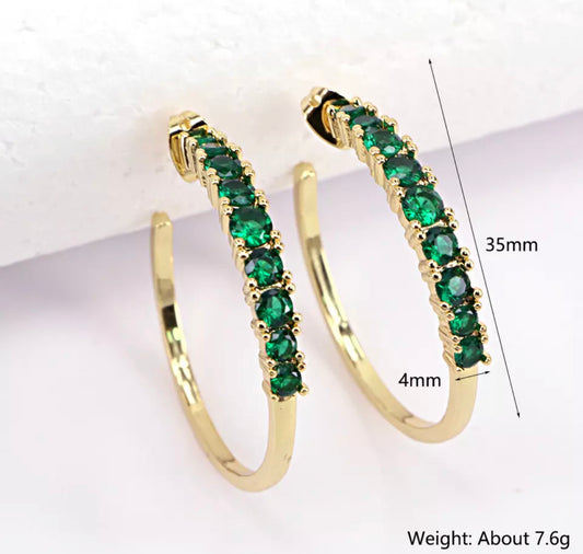 Emerald Gold Hoop