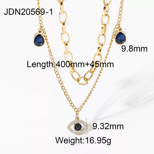 Gold Evil Eye Charm Necklace