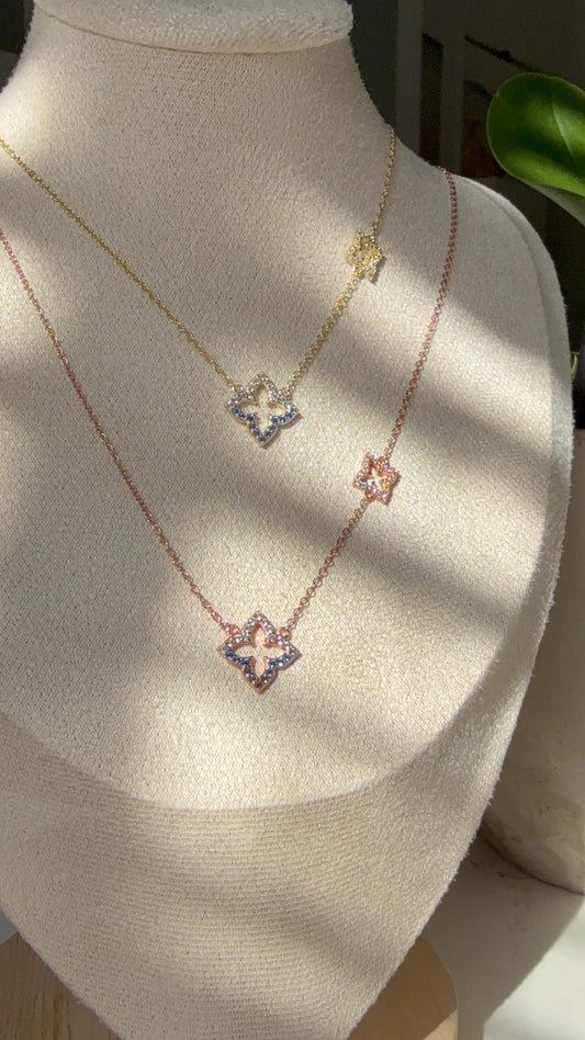 Rose Gold Roberto Coin Denim Sparkle Necklace (925, 18k Vermeil)