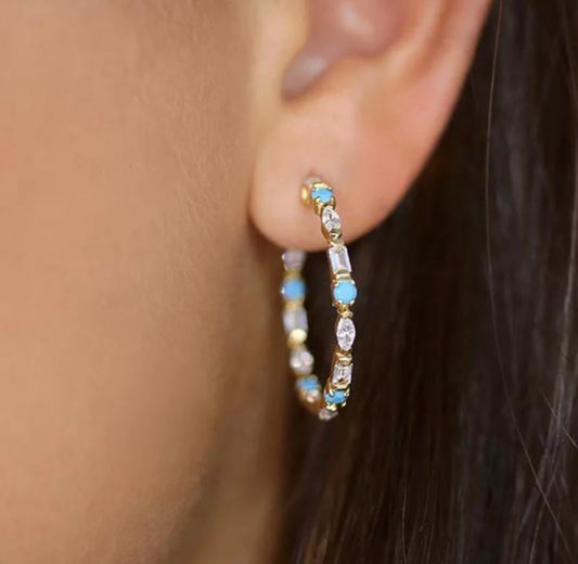 Socialite Turquoise Hoop Earring