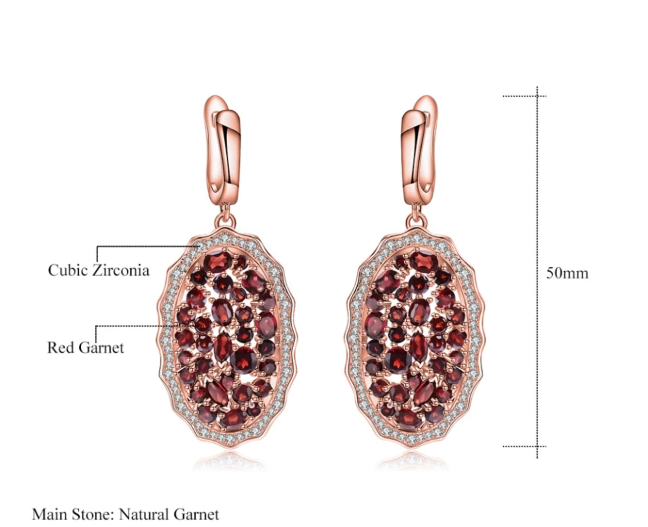 Fiore Garnet Earring