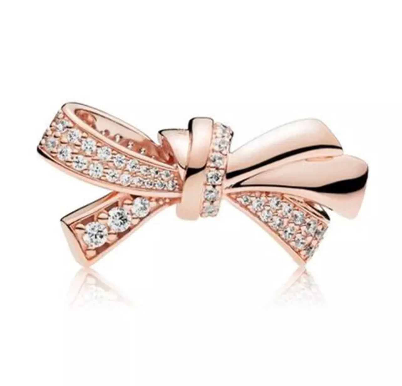 Rose Gold Floating Bow Charm