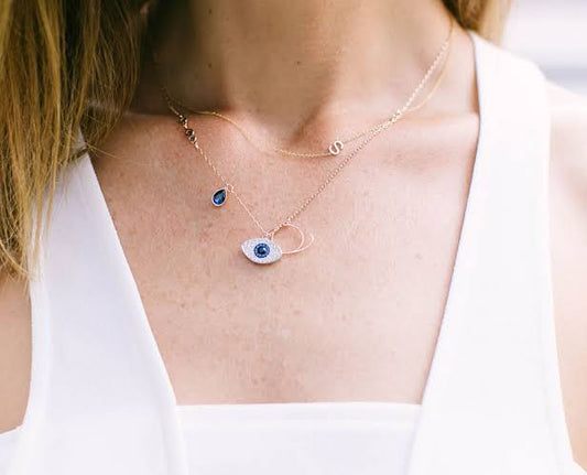 Moonlight Rose Gold Evil Eye Necklace
