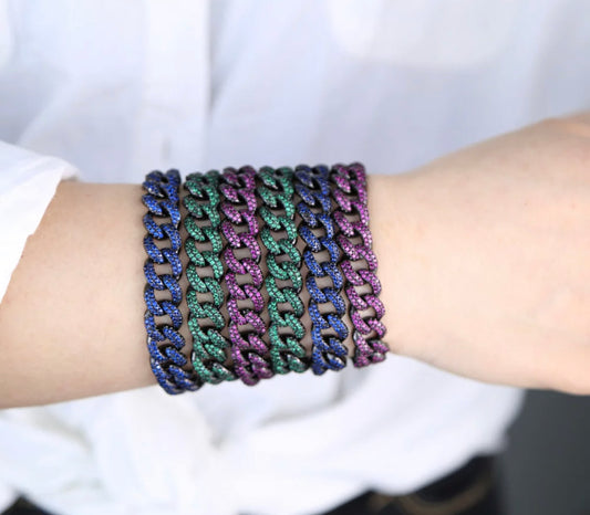 Emerald Green Cuban Tennis Bracelet