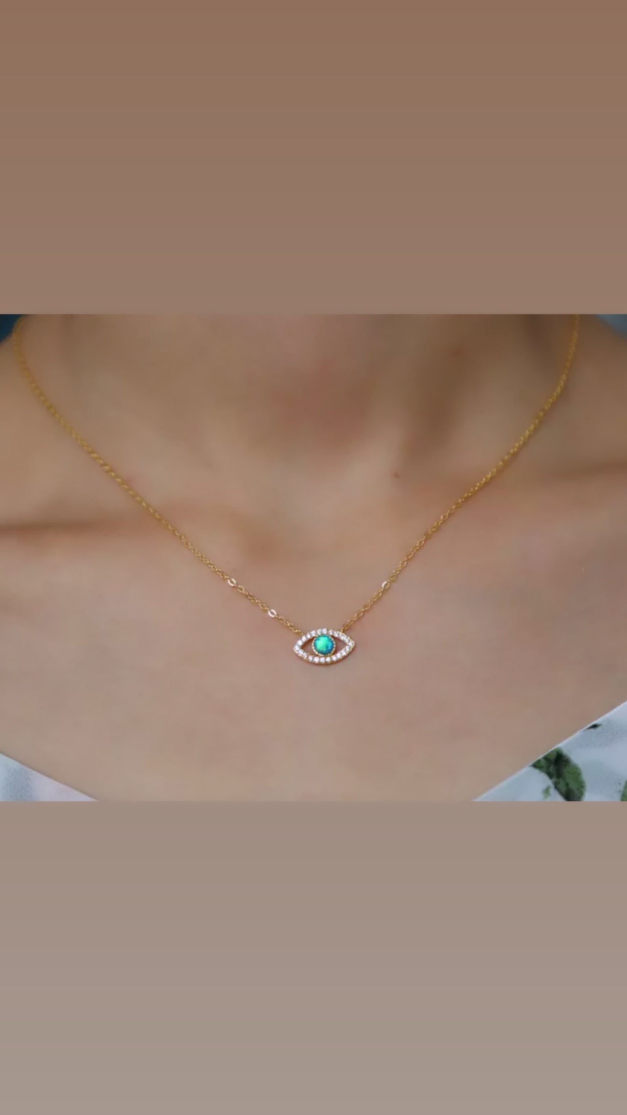 Blue Opal Evil Eye Necklace