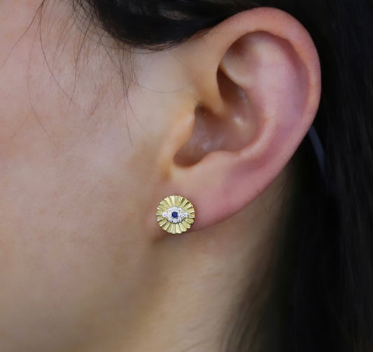 Sundisc Evil Eye Earring