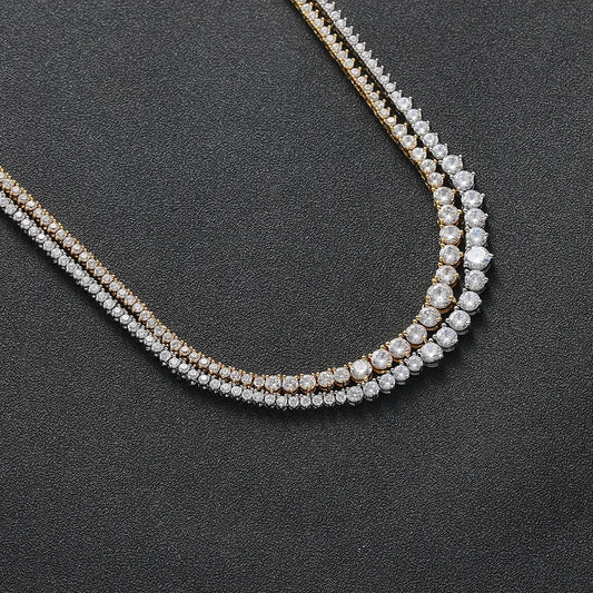 Gold Graduation Tennis Necklace