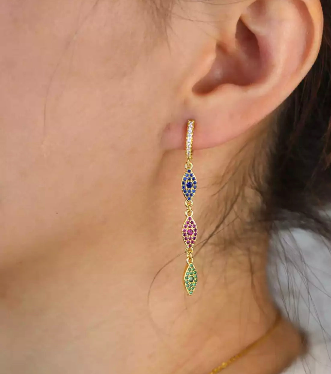 Candy Drop Evil Eye Earring