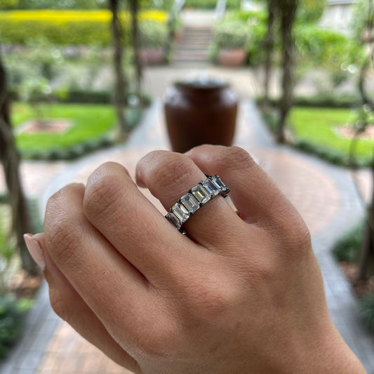 Gunmetal Eternity Baguette Ring