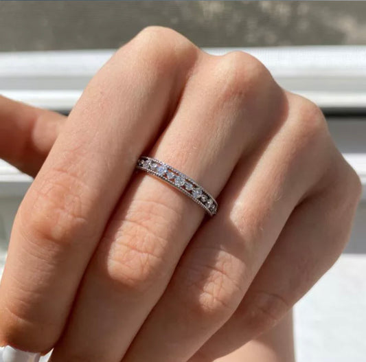 Silver Vintage Brilliant Stack Ring