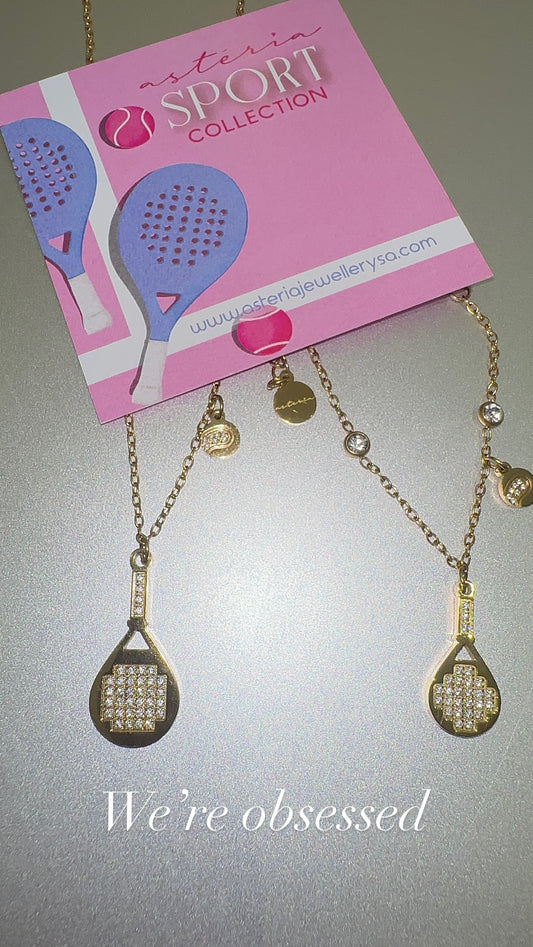 Gold Luxe Ball Charm Padel Necklace & Bracelet