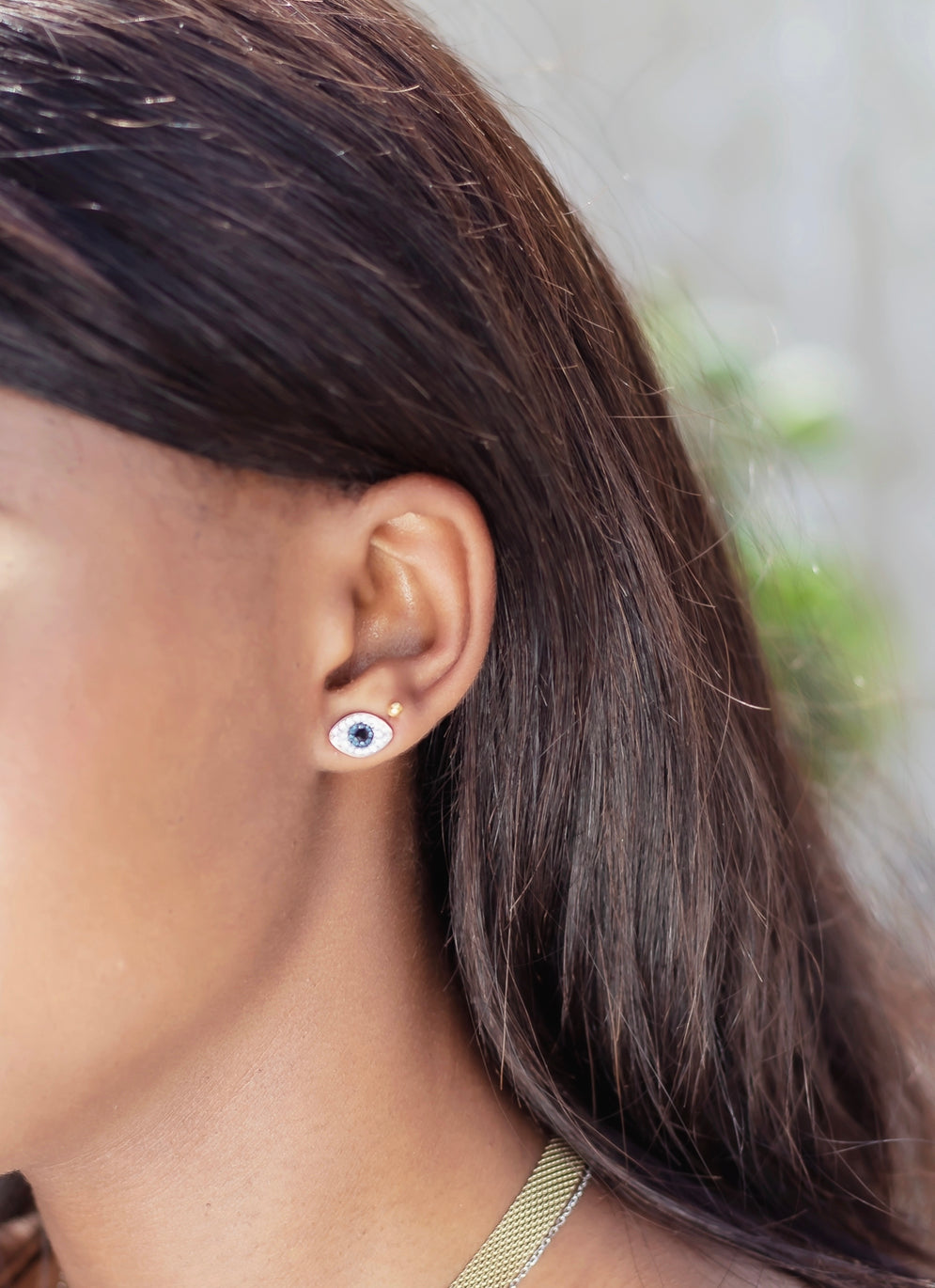Moonlight Evil Eye Stud Earring