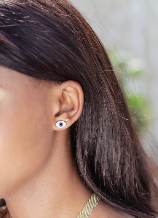 Moonlight Evil Eye Stud Earring