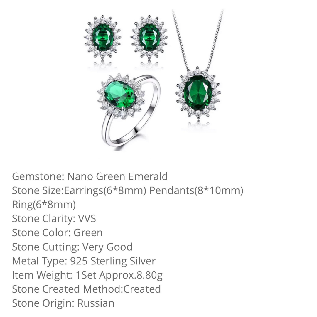 Vintage Emerald Diana Set