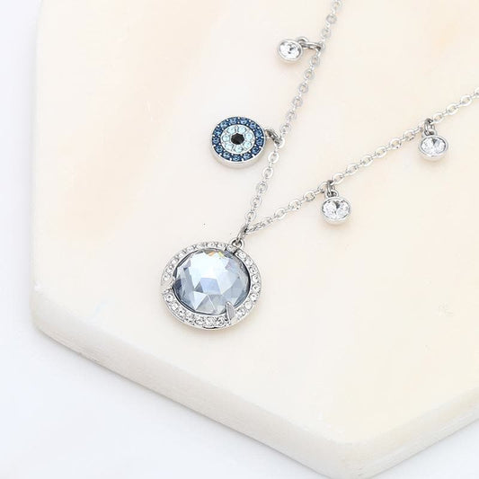 Soulful Moon Evil Eye Necklace