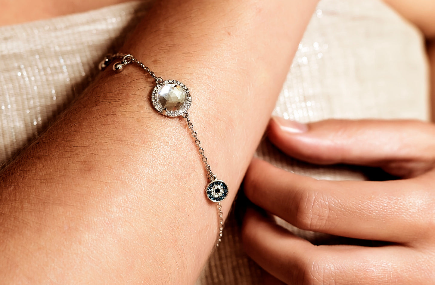 Soulful Moon Evil Eye Bracelet